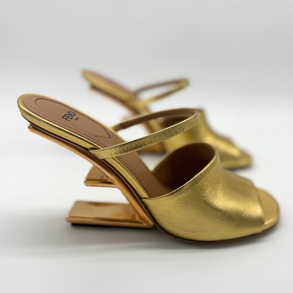 Fendi First Gold F Mule Heels - Picture 3 of 9